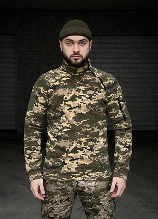 Кофта флисовая 'one snake' пиксель. военная тактическая флиска пиксель.