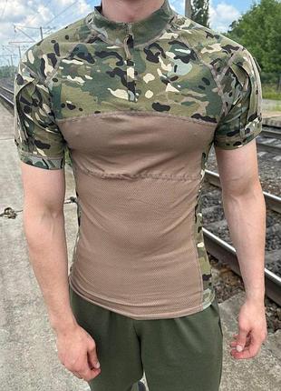 Убакс тактический боевая рубашка с коротким рукавом. камуфляжная боевая рубашка убакс мультикам лето