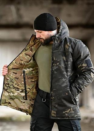 Зимняя двусторонняя тактическая куртка chameleon тр6548(k8 - 00) s-3xl. куртка военная армейская камуфляж