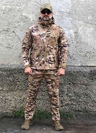 Костюм тактический мультикам soft shell демисезон. костюм военный камуфляж.