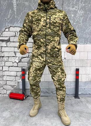Зимовий тактичний костюм софтшель піксель jumper (подвійний фліс). форма мультикам тактична військова