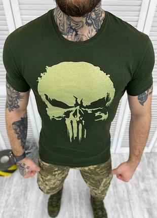 Мужская футболка punisher. мужская летняя тактическая футболка