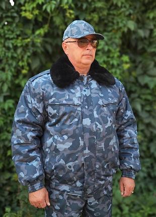 Бушлат зимний охрана рр.46-60. зимний бушлат охрана на флисе. зимний бушлат на флисе