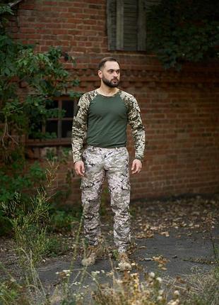 Лонгслив 'velcro' хаки с пикселем 5