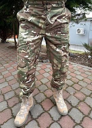 Брюки на флисе мультикам. мужские теплые военные камуфляжные штаны.