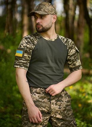 Футболка sleeve пиксель/хакі + штани protect піксель. літній комплект штани та футболка камуфляж