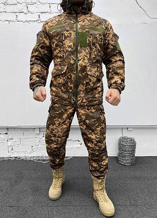 Зимовий костюм hydra подвійний фліс піксель. флісовий комплект піксель