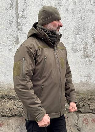 Зимняя тактическая куртка softshell omni-heat олива куртка военная армейская камуфляж
