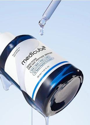 Medicube - zero pore one-day serum - сироватка з кислотами aha, bha та pha, розроблена для проблемної та жирної шкіри. формула з гліколевою та саліцил