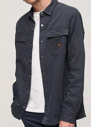 Рубашка-куртка овершот superdry canvas workwear на подкладке из фланелевой ткани (s)