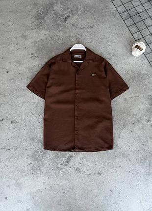 Чоловіча футболка lacoste в коричневому кольорі
