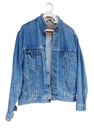Вінтажна джинсова куртка levi’s 75559 0289 з шкіряним коміром (made in usa, 1989)