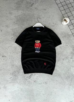 Чоловіча футболка polo ralph lauren в чорному кольорі
