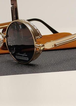 👓👓 круглые солнцезащитные очки на металлической оправе с пружинами 👓👓