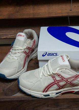 Мужские кроссовки асикс гел кахана asics gel-kahana 8 white & red белый красный 43 43