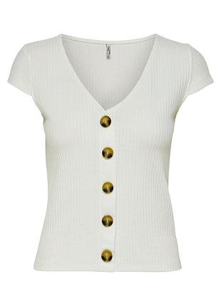 Блуза onlnella s/s button top noos jrs 15181030 cloud dancer only l белый 15181030clouddancer s