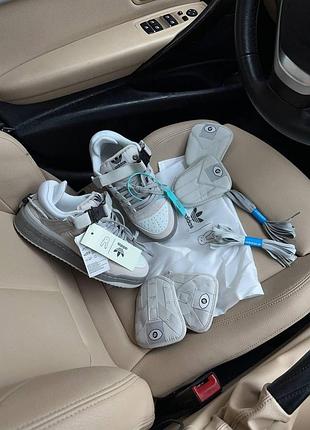 Жіночі кросівки адідас форум adidas forum x bad bunny grey