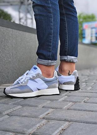 Женские кроссовки стильные нью баланс new balance 327 white grey 40