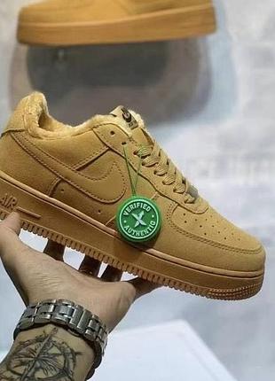Зимние мужские / женские кроссовки найк аир форс nike air force winter beige бежевый 38 41