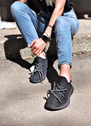 Чоловічі / жіночі кросівки адідас ізі adidas yeezy 350 v2 black (full ref) 42