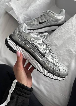 Женские кроссовки найк стильные красивые nike p-6000 silver black 38 37
