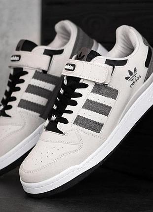 Розпродаж чоловічі кросівки адідас форум adidas forum grey black сірий чорний 40