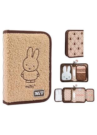 Пенал жесткий yes hp-04-n miffy bunny с клапаном и карманом (533750)
