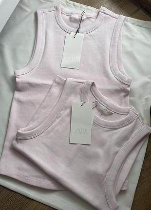 Майка в рубчик zara бавовняна new collection