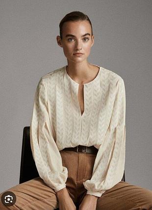 Massimo dutti актуальная блуза 87% вискоза s-размер