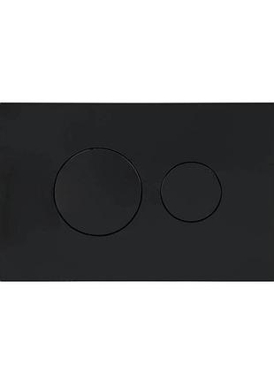 Кнопка зливу для інсталяції q-tap standard пластик подвійна матована чорна 152x236x28 мм, кругла qtstd164blm49470