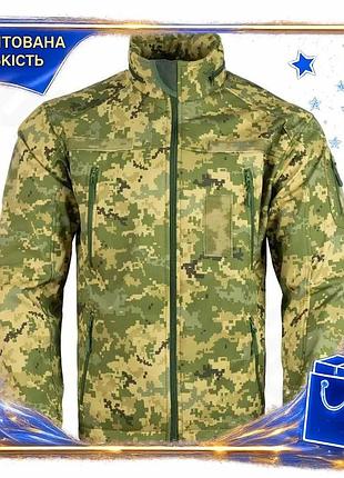 Демісезонна куртка softshell з мультикам захист від води та вітру регульовані рукава еластичний пояс dm-11