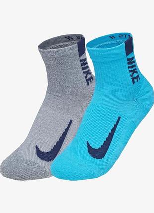 Чоловічі / жіночі шкарпетки найк оригінал nike u nk mltplier ankle 2pr сірий, блакитний уні 34-38 sx7556-923
