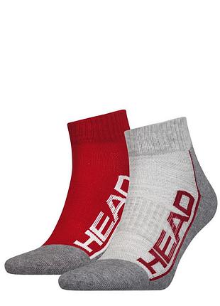 Чоловічі / жіночі шкарпетки хеад оригінал head performance quarter 2ppk unisex червоний, сірий уні 35-38 791019001-070