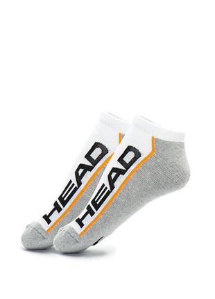 Чоловічі / жіночі шкарпетки хеад оригінал head stripe sneaker 2-pack білий, сірий уні 35-38 781008001-062
