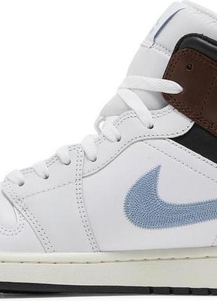 Чоловічі / жіночі кросівки найк джордан оригінал nike air jordan 1 retro mid se 'brown blue grey' fq7831-142