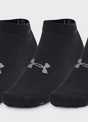 Чоловічі / жіночі шкарпетки андер армор оригінал under armour essential low cut 3pk чорний уні lg 1382958-001