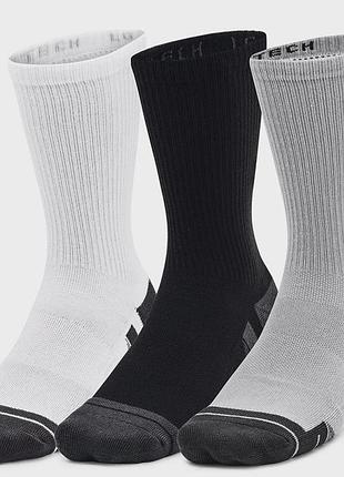 Носки ua performance tech 3pk crew серый уни 1379512-011 xl