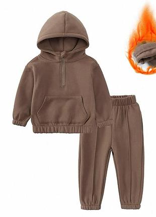 Дитячий костюм на флісі, з капюшоном худі, унісекс, розміри від 2 до 6 років 110