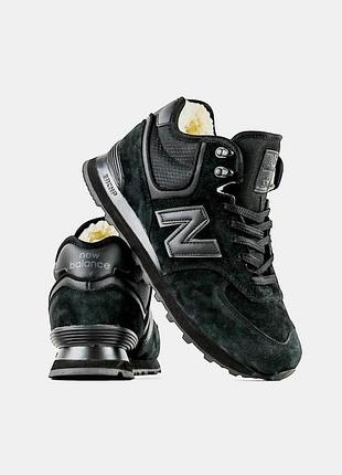 Качественные зимние кроссовки new balance 574 для женщин, женские кеды черные