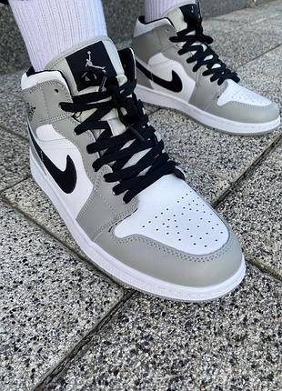 Кросівки nike air jordan 1 сірі зимові для жінок, найкращі зимові кеди найк аір джордан