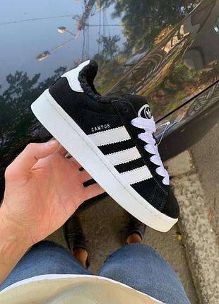 Женские зимние кроссовки adidas campus стильные, adidas campus женские на зиму теплые адидас