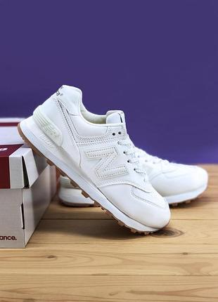 Жіночі кросівки new balance 574 білі для комфортних прогулянок нью баланс 574