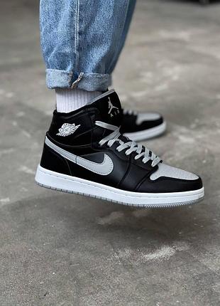 Зимние черные кроссовки для мужчин nike air jordan 1, модные кроссовки найк джордан 1