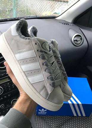 Зимние кроссовки adidas campus мужские серые, комфортные и практичные адики для холодного сезона