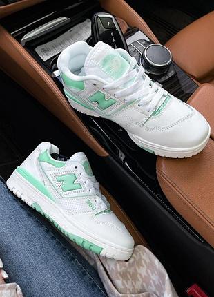 Кроссовки для мужчин new balance 550 белые удобные легкие ньюбики кожа/сетка