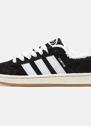 Зимние кроссовки для женщин adidas campus, зимние кеды на меху для женщин