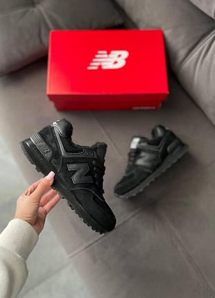 Зимние женские кроссовки new balance 574 зимние, кроссовки нью баланс женские черные