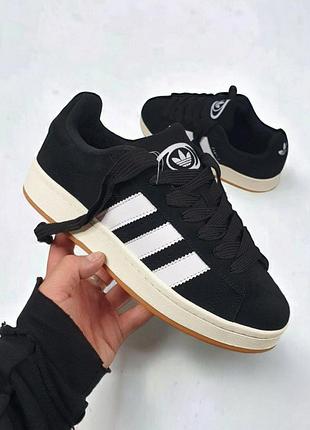 Чоловічі зимові кросівки adidas campus чорного кольору, зручні та надійні адідас кампус адіки для зими