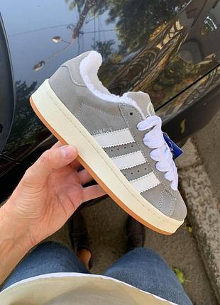 Зимові кросівки для жінок adidas campus, зимові кеди на хутрі