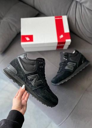 Найкращі зимові жіночі кросівки new balance 574, кросівки з утепленням для жінок чорні.
